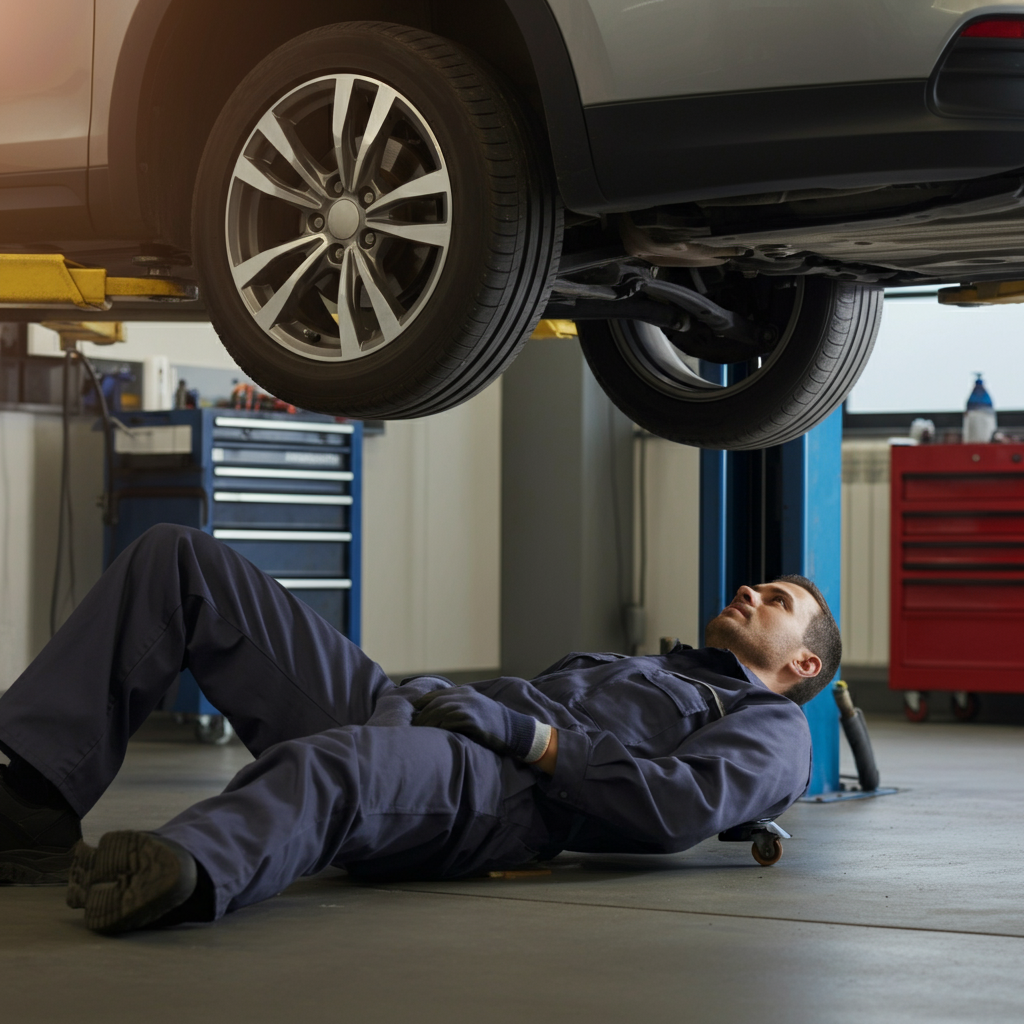 Tips for Buying Part Worn Tyres - Hull image of man in garage